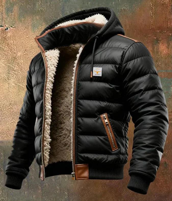 Théo™ | Vatteret frakke med hætte og sherpa‑for