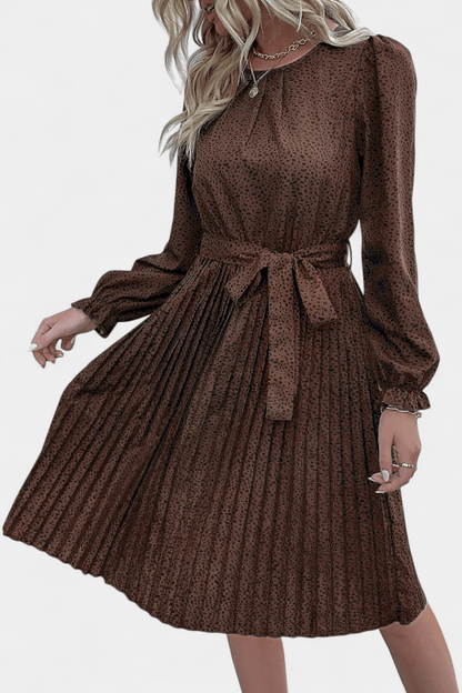 Agnes | Leopard plisseret