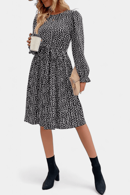 Agnes | Leopard plisseret