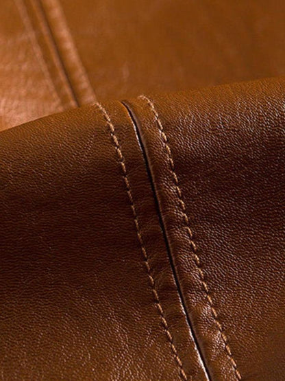 Jonas™ | Karamelfarvet Læderjakke - ALVYNA