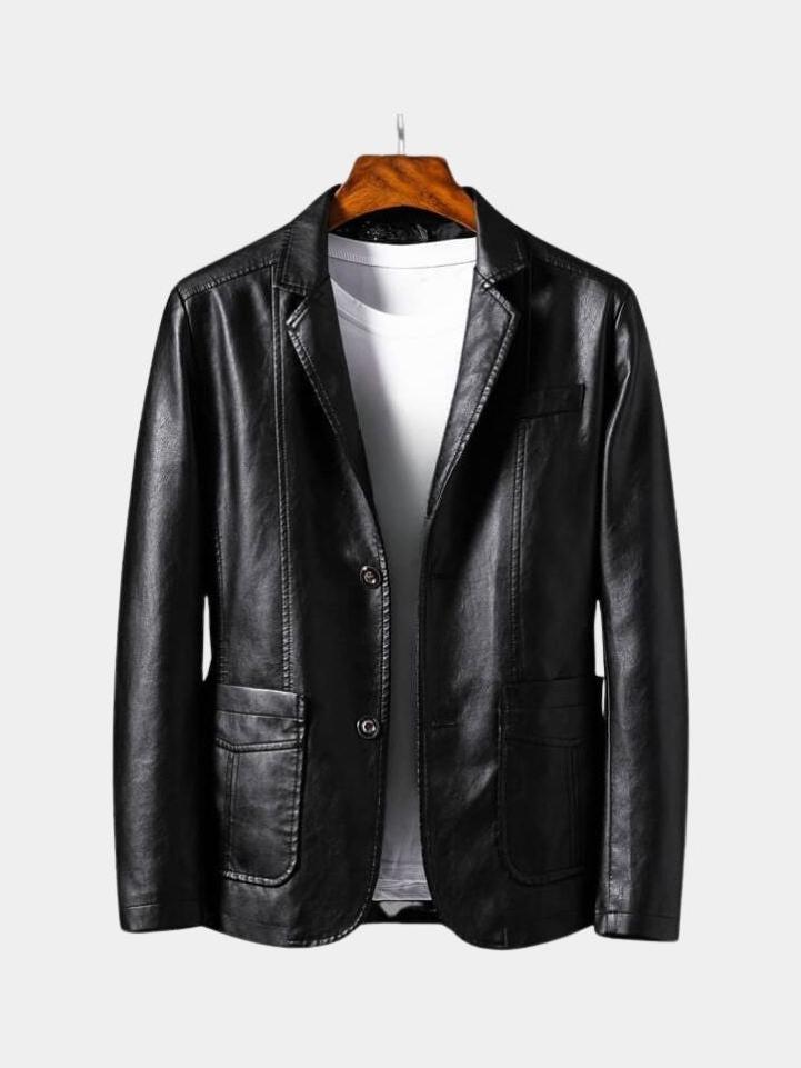 Jonas™ | Karamelfarvet Læderjakke - ALVYNA