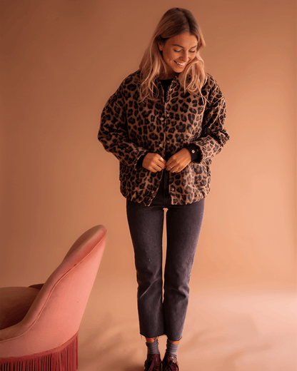 Leona | Leopard Bomberjakke