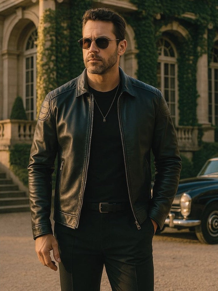 Luca™ | Krydset Læderjakke - ALVYNA