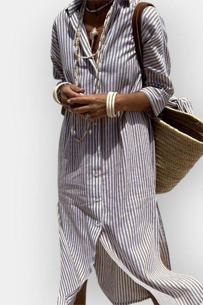 Luna | Stribet skjortekjole