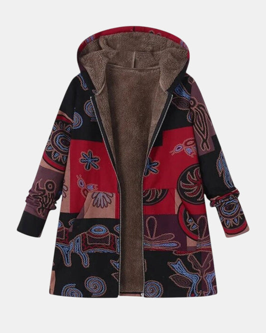 Marina | Boho Abstrakt Patchwork Hoodie Frakke