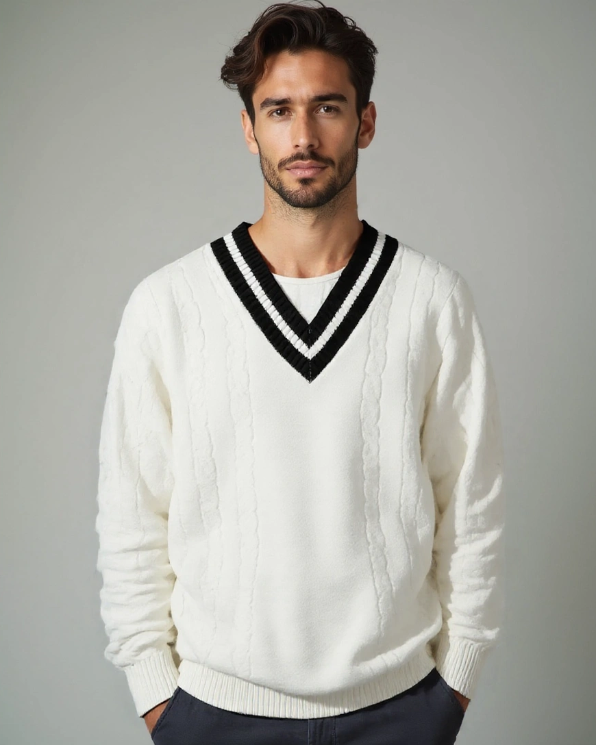 Poul™ | V-udskæring Strik - ALVYNA