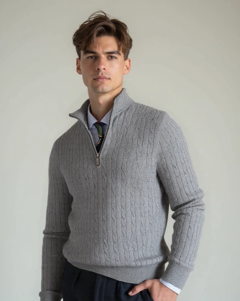 Tobias™ | Zip Trøje med Mønster - ALVYNA