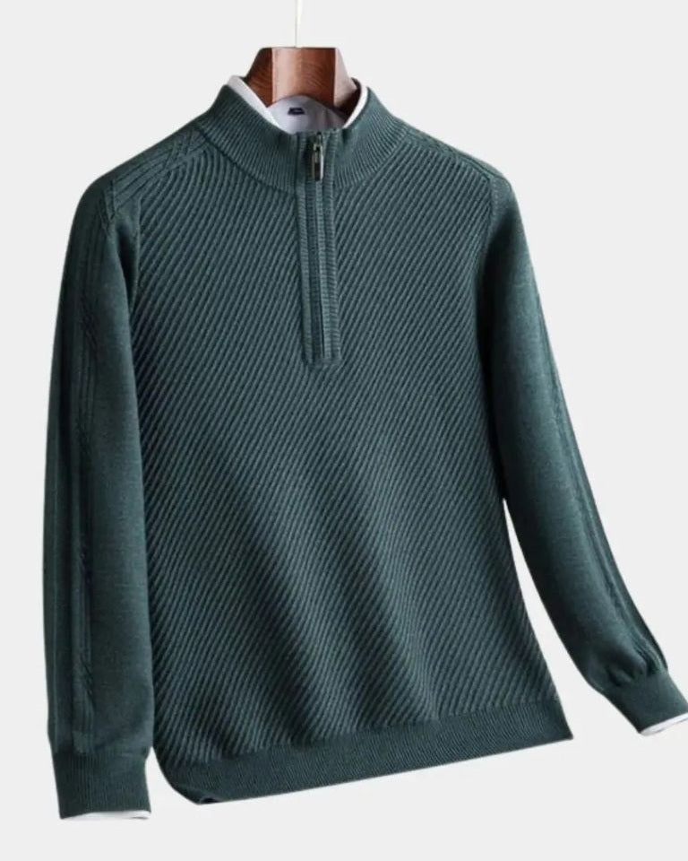 Vilhelm™ | Basis Pullover med Halvzip - ALVYNA