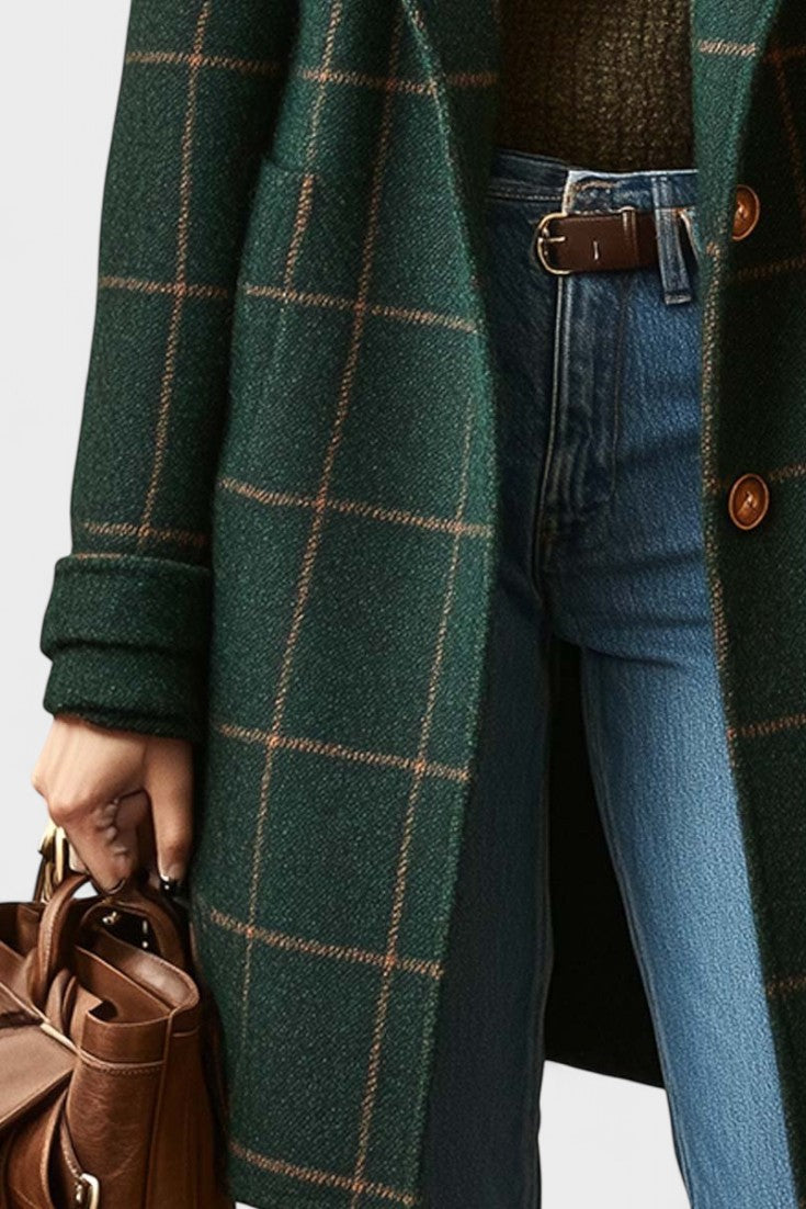 Yrsa™ | Elegant tweedfrakke i ternet mønster